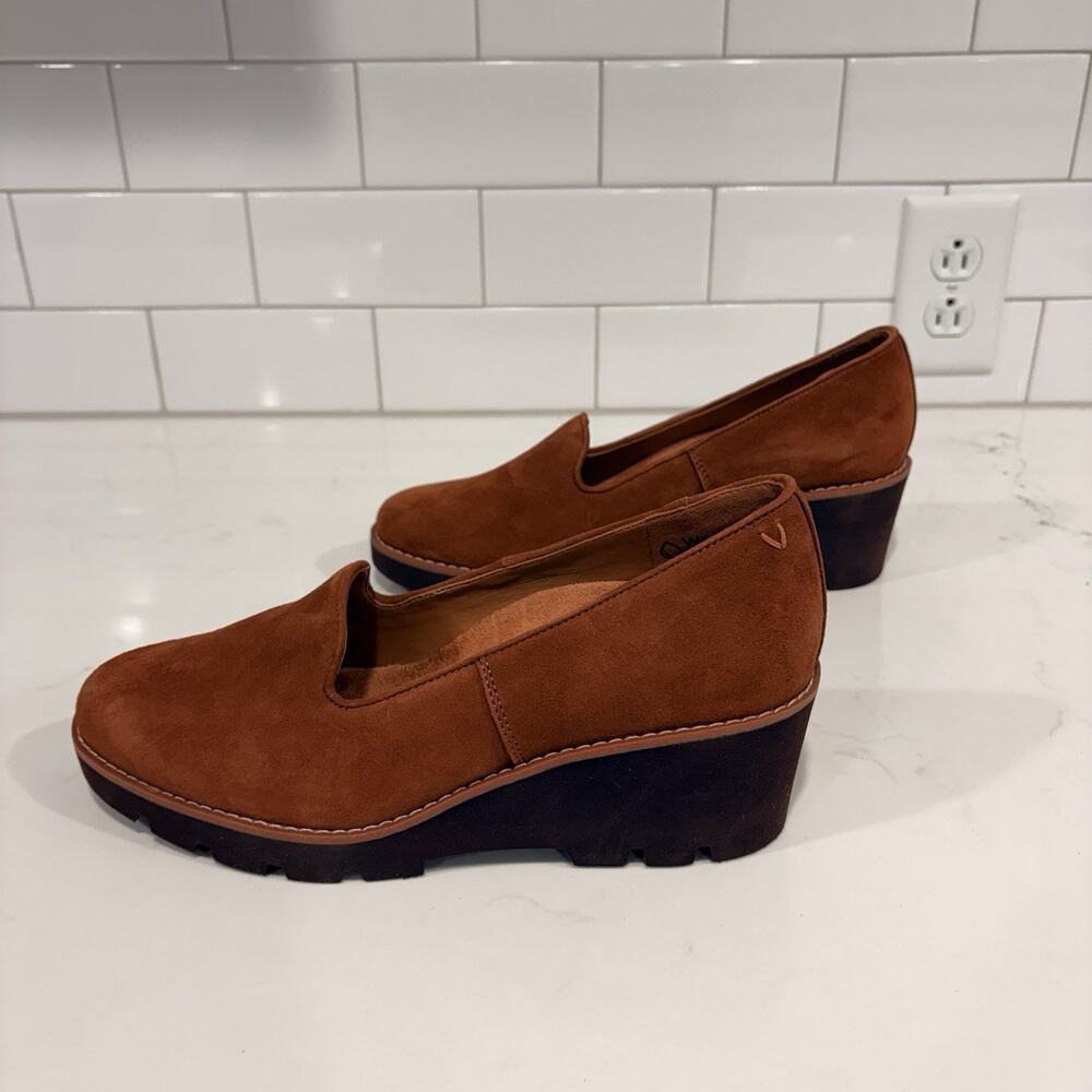 Vionic | Willa Wedge Slip On Shoes Loafer Suede Brown Comfort- Size 8.5 - Picture 7 of 10